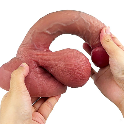 9 Zoll realistischer Dildo – lebensgroßer Analdildo, weicher Silikon-Touch, weibliches Sexspielzeug