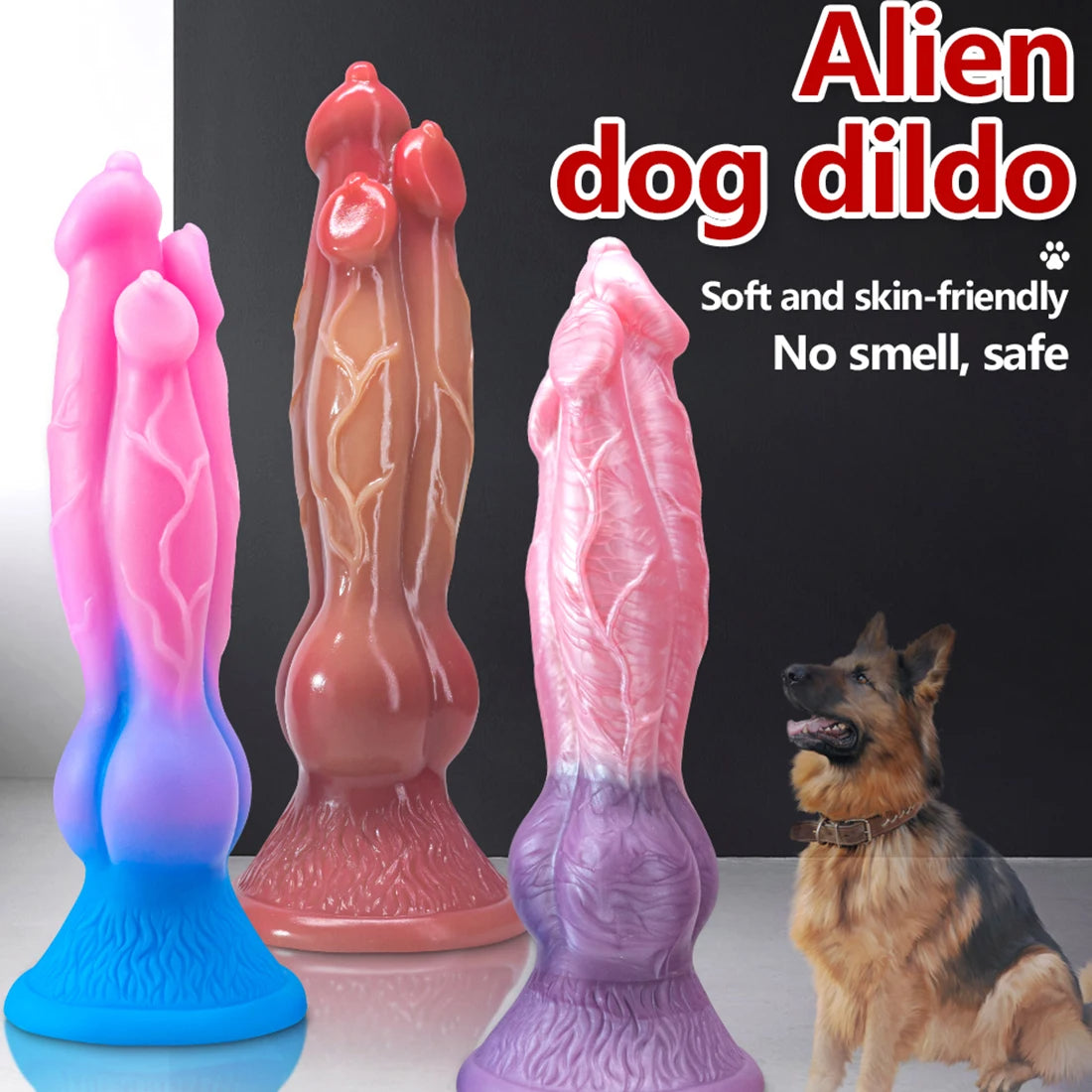 Realistischer Hundedildo – Monster-Tierdildos mit drei Köpfen, Sexspielzeug – Domlust Exotic