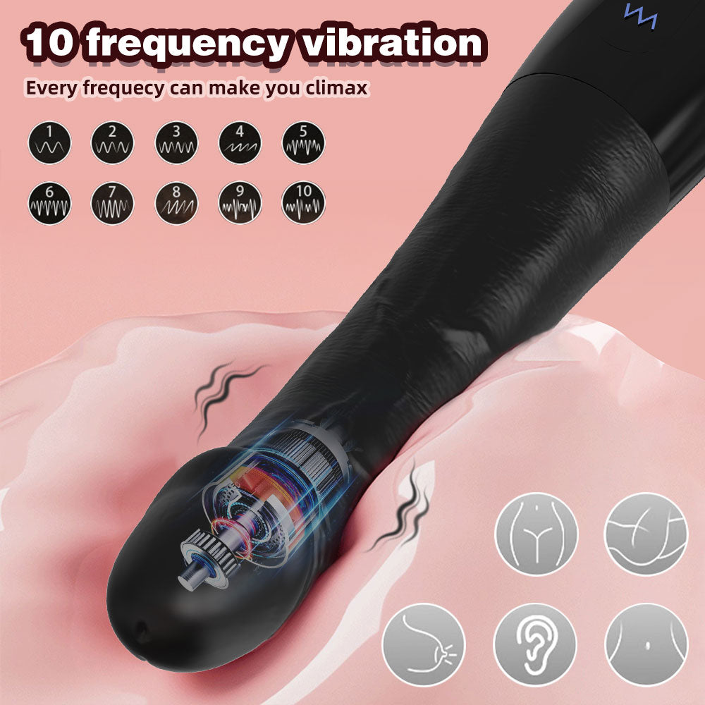Realistic Glan Black Dildo G Spot Vibrator - Vibrating Panties Anal Dildo Sex Toys for Women