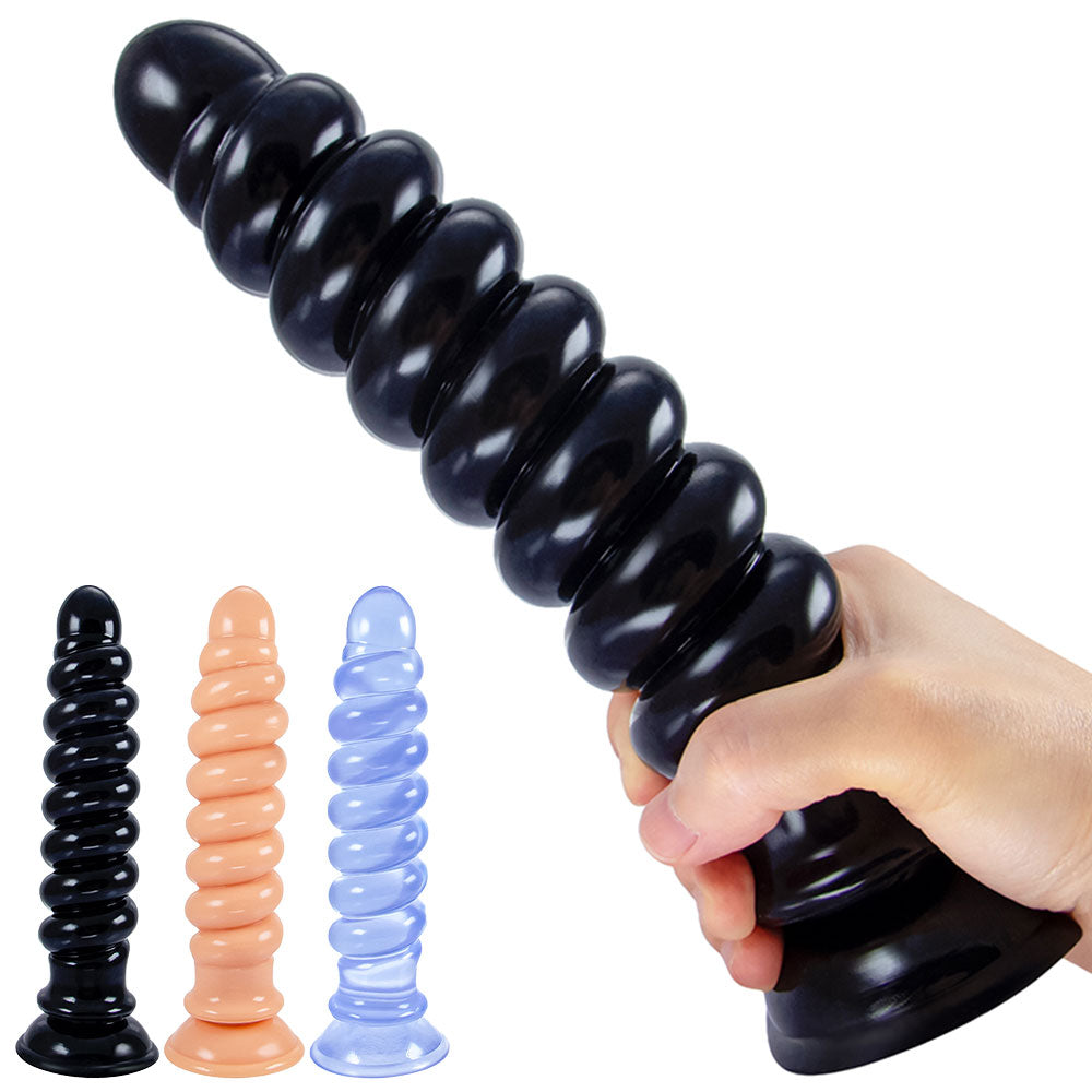 Plug anal en silicone à longue spirale - Godes anaux à grande expansion avec plug anal à ventouse