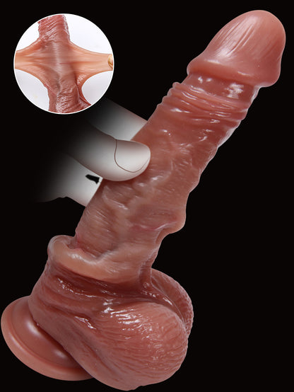 Realistic Dildo for Women - Skin Sliding Foreskin Testicles Anal Dildos Female Sex Toys