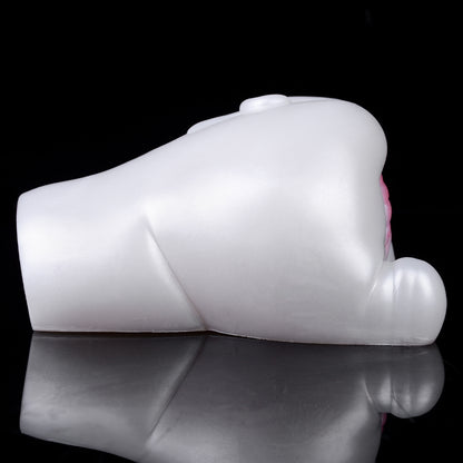 Tasse de masturbation de chatte de poche de cochon blanc - Jouet sexuel de massage de pénis à balle vibrante pour hommes