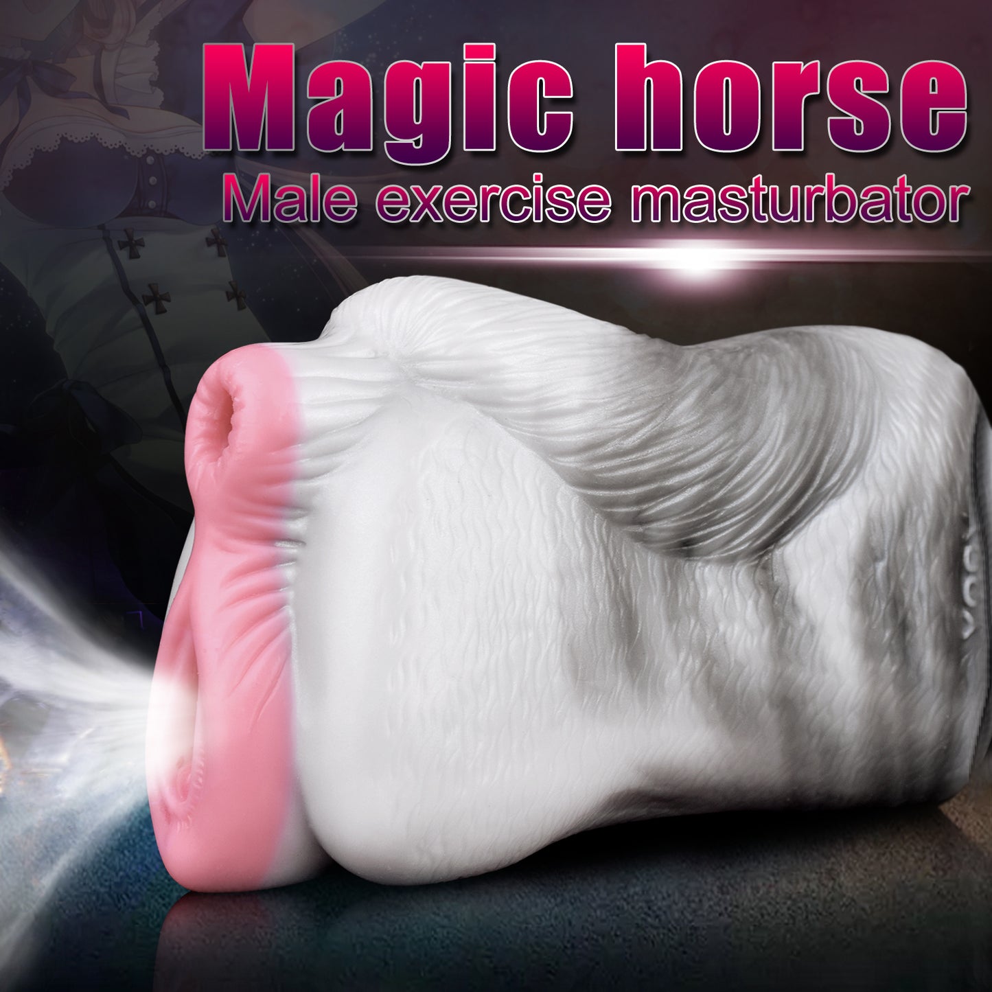 Fantasy Horse Pocket Pussy Male Sex Toy - Masturbateur de pénis à double trou de vagin rose