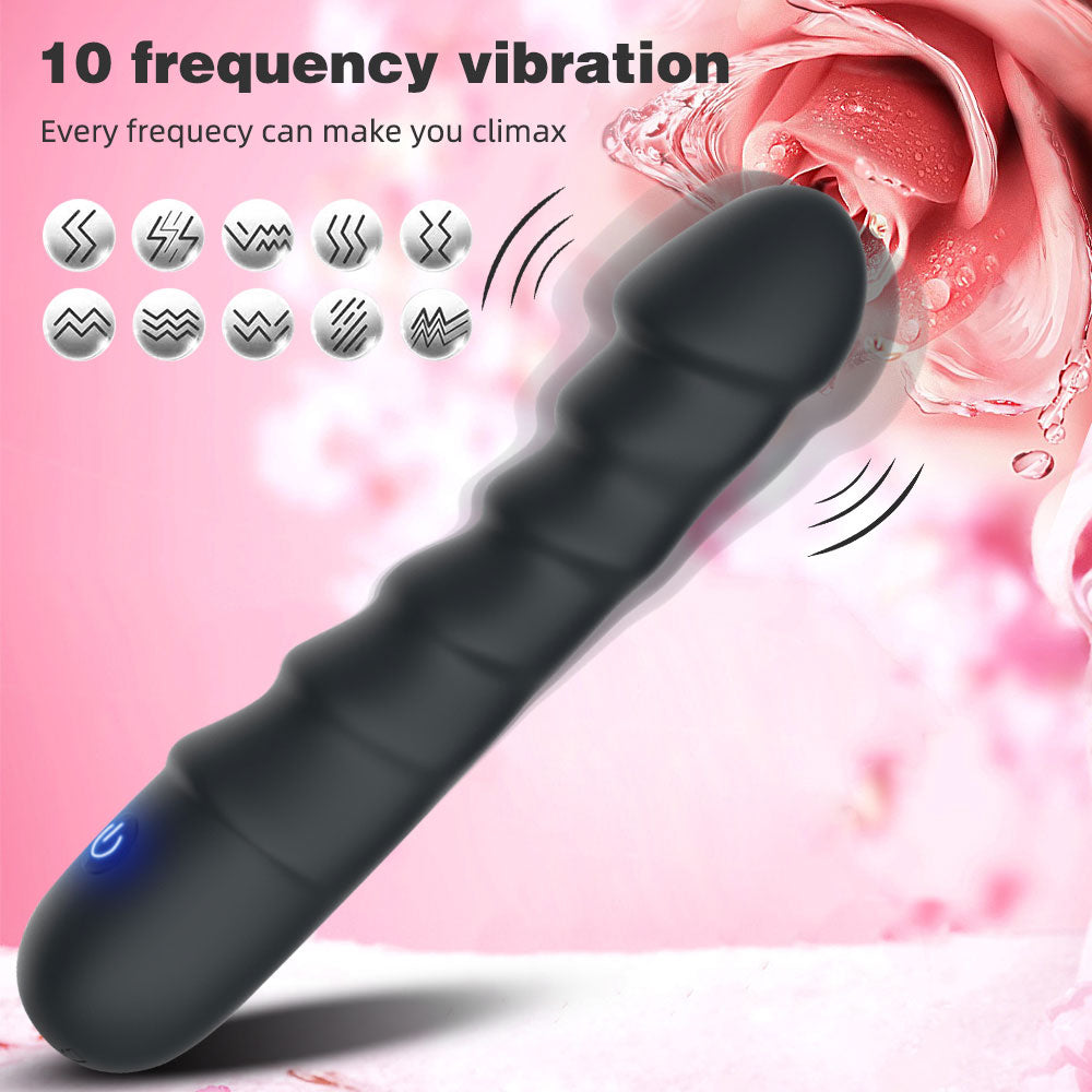 Vibrating Butt Plug Prostate Massager - Finger Sprial Anal Dildo G-spot Vibrator Sex Toys for Men Women