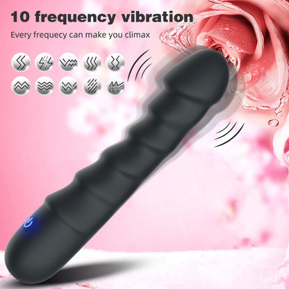 Vibrating Butt Plug Prostate Massager - Finger Sprial Anal Dildo G-spot Vibrator Sex Toys for Men Women