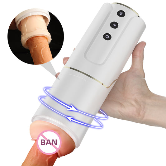 Masturbateur automatique pour homme avec manchon de chatte - Massage du pénis rotatif, succion, masturbation, jouets pour adultes