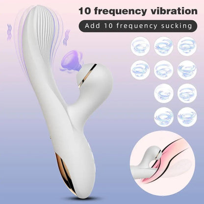 Vibrateur de point G à succion de clitoris - Plug anal vibrant clitoridien de lapin jouets sexuels pour femmes