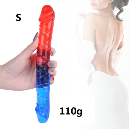 Double Dildo Anal Butt Plug - Colored Realistic Dildos Sex Toys for Women Lesbian