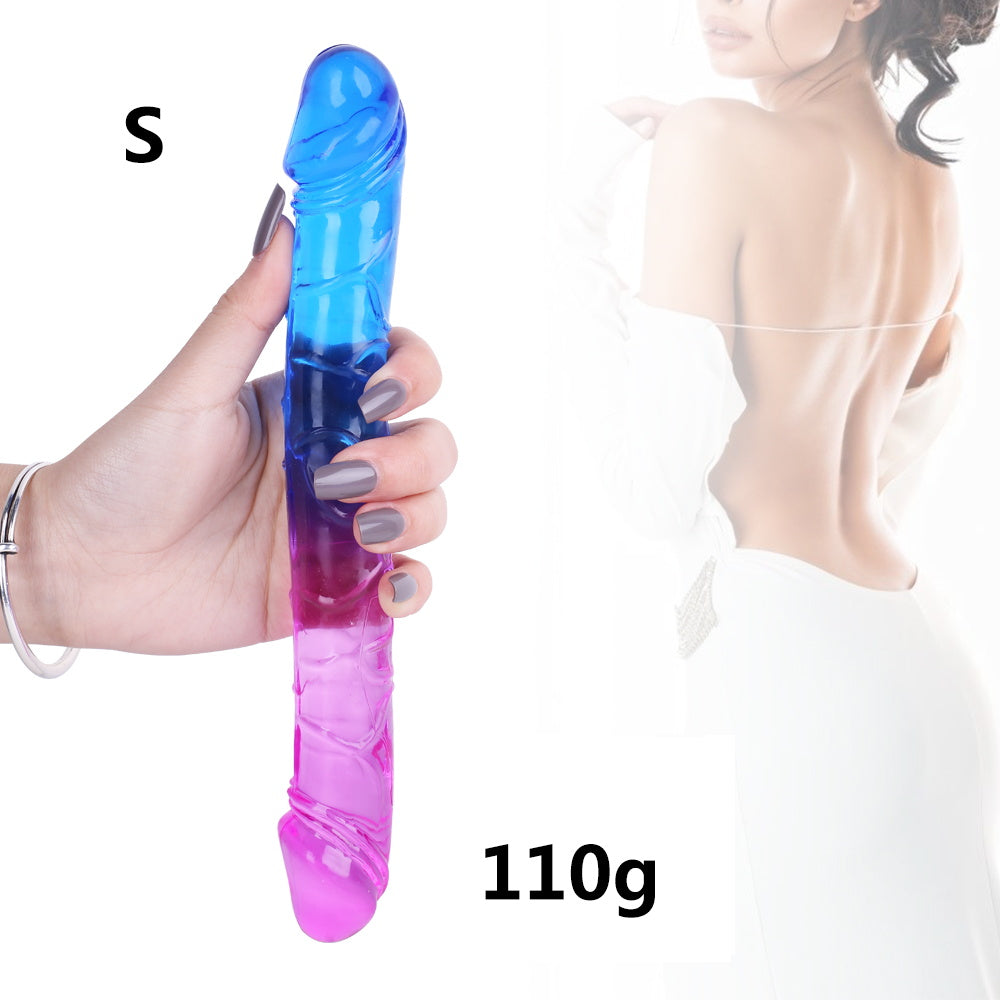 Double Dildo Anal Butt Plug - Colored Realistic Dildos Sex Toys for Women Lesbian