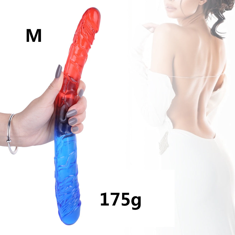 Double Gode Anal Butt Plug - Godes Réalistes Colorés Sex Toys pour Femmes Lesbiennes