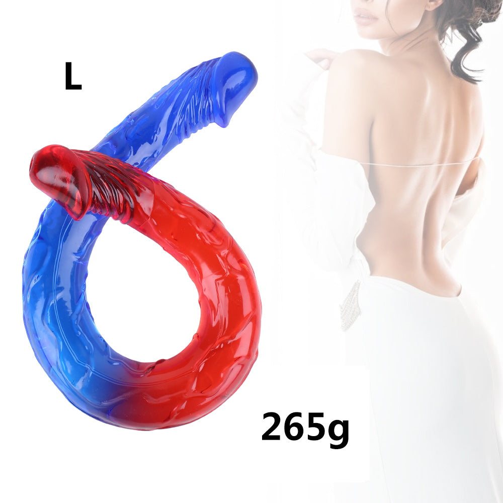 Double Gode Anal Butt Plug - Godes Réalistes Colorés Sex Toys pour Femmes Lesbiennes