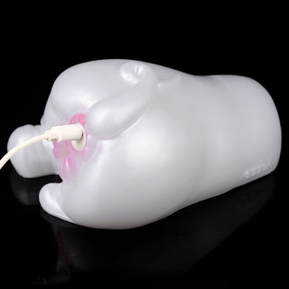 Tasse de masturbation de chatte de poche de cochon blanc - Jouet sexuel de massage de pénis à balle vibrante pour hommes