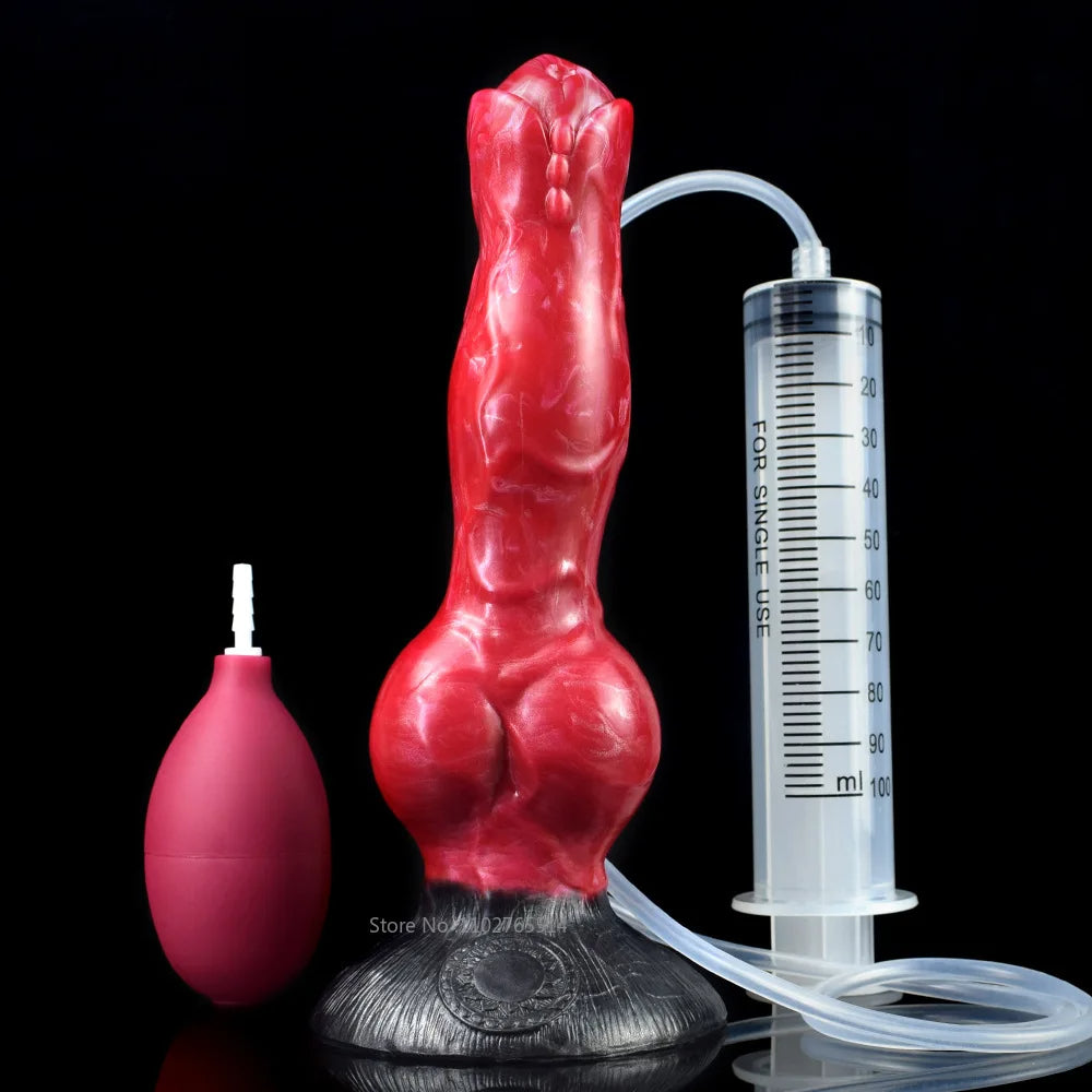Ejaculating Monster Dragon Dildo Butt Plug - Water Jet Squirting Vagina Anal Sex Toys