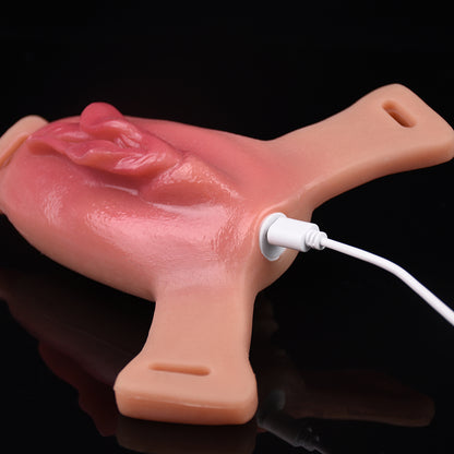 Life Size Pussy Sex Grinder -  Vibrating Bullet Realistic Vaginal Masturbator for LGBTQ Couples