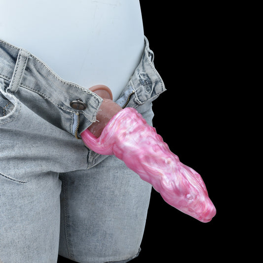 Fantasy Dragondildo Cock Sleeve - Rosa, realistischer Penis-Extender, Sexspielzeug für Männer