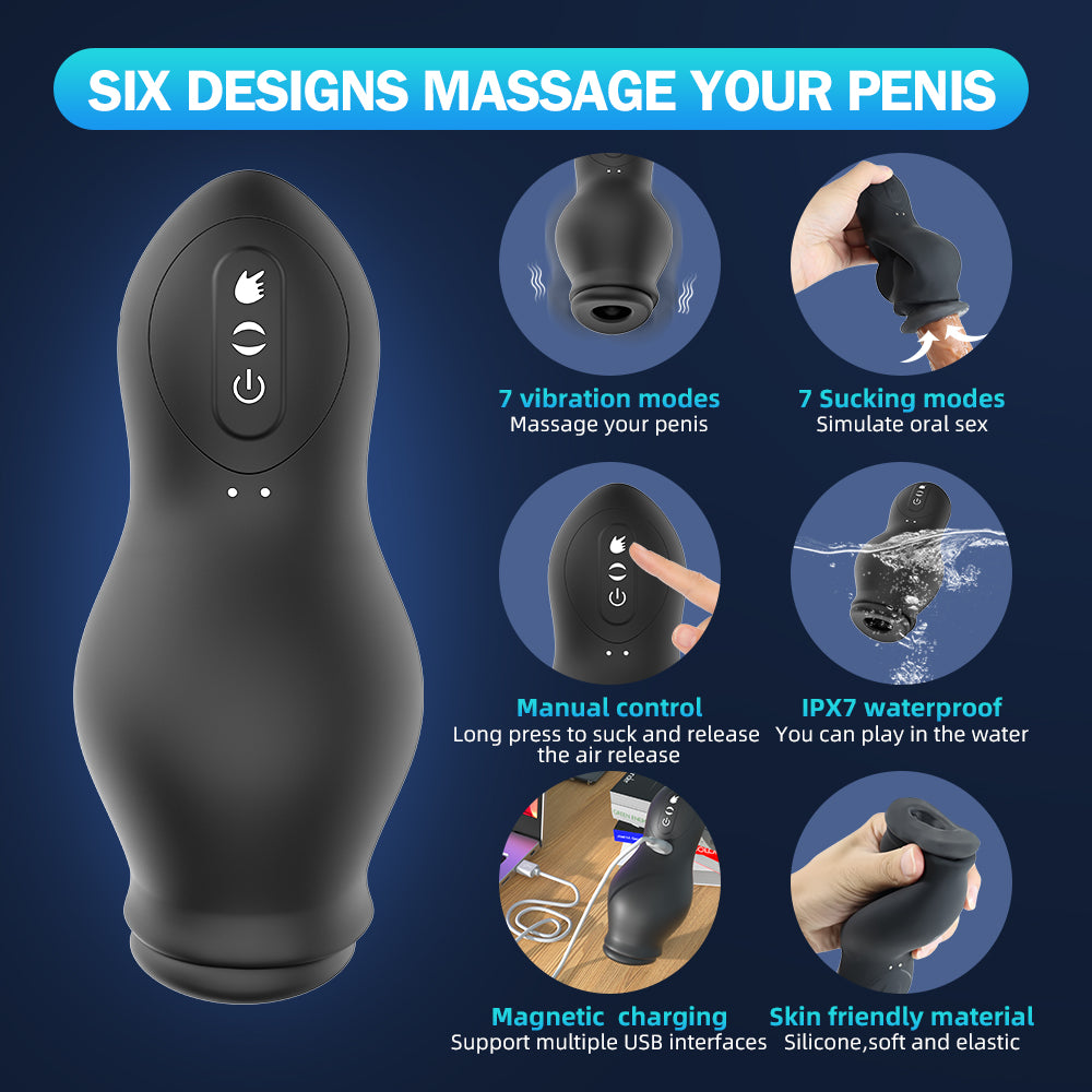 Masturbateur masculin à main pour fellation - Vibromasseur de masturbation pour pénis à succion sous vide Jouets sexuels pour hommes