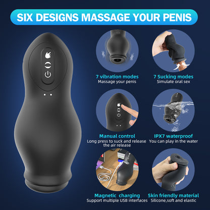 Masturbateur masculin à main pour fellation - Vibromasseur de masturbation pour pénis à succion sous vide Jouets sexuels pour hommes