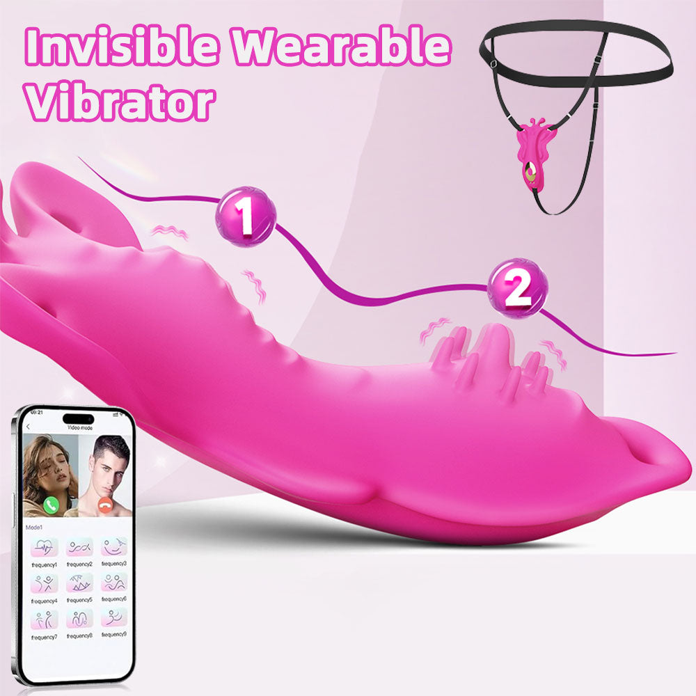 APP-gesteuertes vibrierendes Höschen-Sexspielzeug für Frauen - Butterfly Strapless Strapon Clit Vibrator