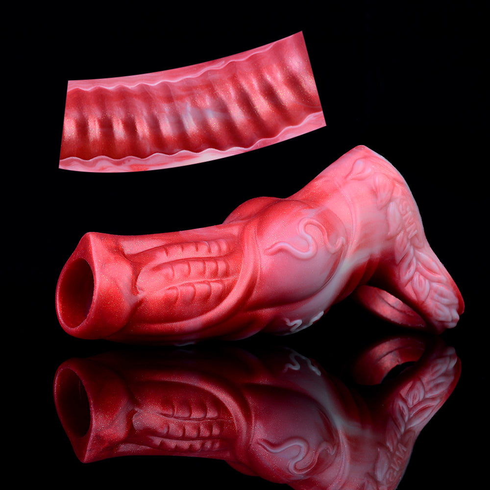 Fantasy Silicone Cock Sleeve Extender - Blood Dragondido Penis Sheath Sex Toys for Men