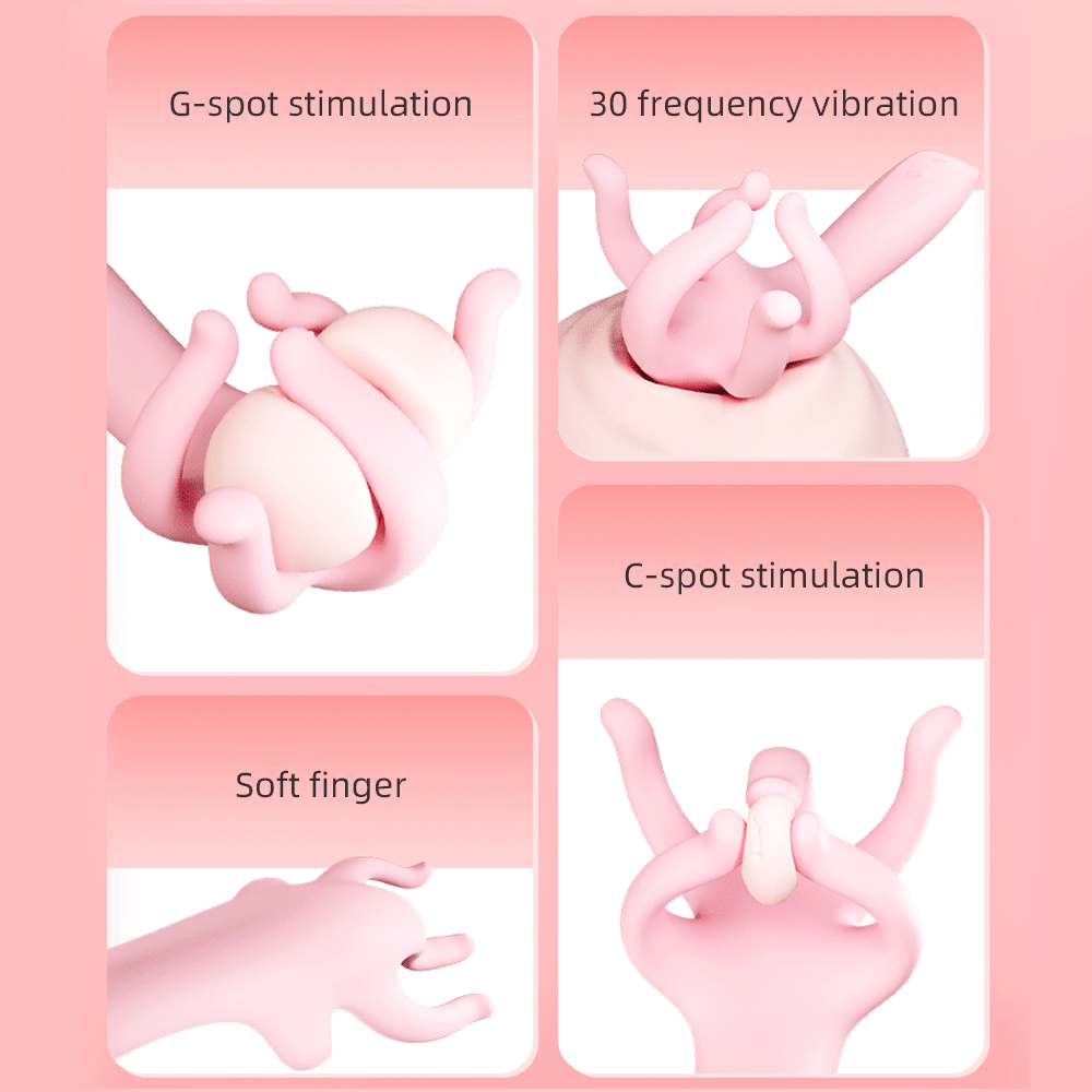 Jouets sexuels vibrateur de doigt pour femmes-masseur de prostate vaginale réaliste à cinq doigts