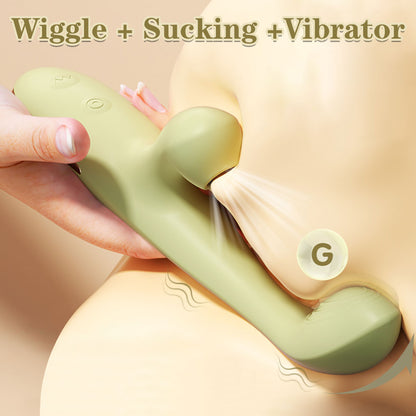 Rabbit-Klit-Saugvibrator mit vibrierendem Analdildo – Oralsex-Finger, vaginale Klitorisstimulation