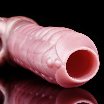 Monsterdildo Penis Sleeve - Agrandisseur en silicone Cock Ring Retarder l'éjaculation Jouets sexuels masculins