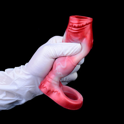 Realistic Dogdildo Penis Sleeve Extender - Fantasy Knotted Cock Condom Male Sex Toys