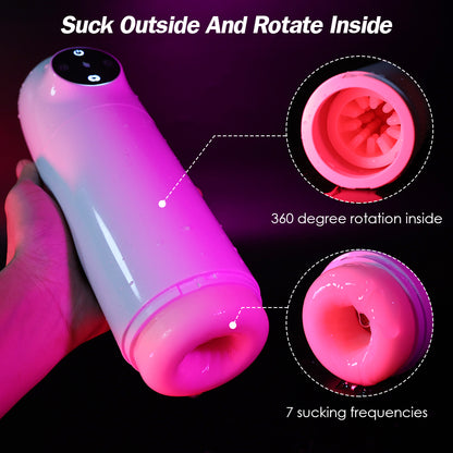 Masturbateur automatique à succion rotative pour pénis - Masturbateur masculin à fellation, jouets sexuels pour hommes