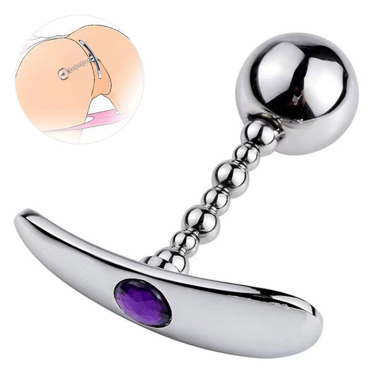 Plug anal en métal – Boule anale en acier inoxydable, culotte portable, jouets sexuels