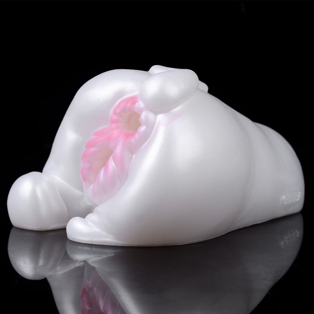 Tasse de masturbation de chatte de poche de cochon blanc - Jouet sexuel de massage de pénis à balle vibrante pour hommes