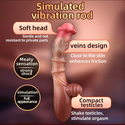 Big Glans Realistic Dildo Clit Stimulator Prostate Massager - Vibrating Anal Butt Plug Women Vibrator