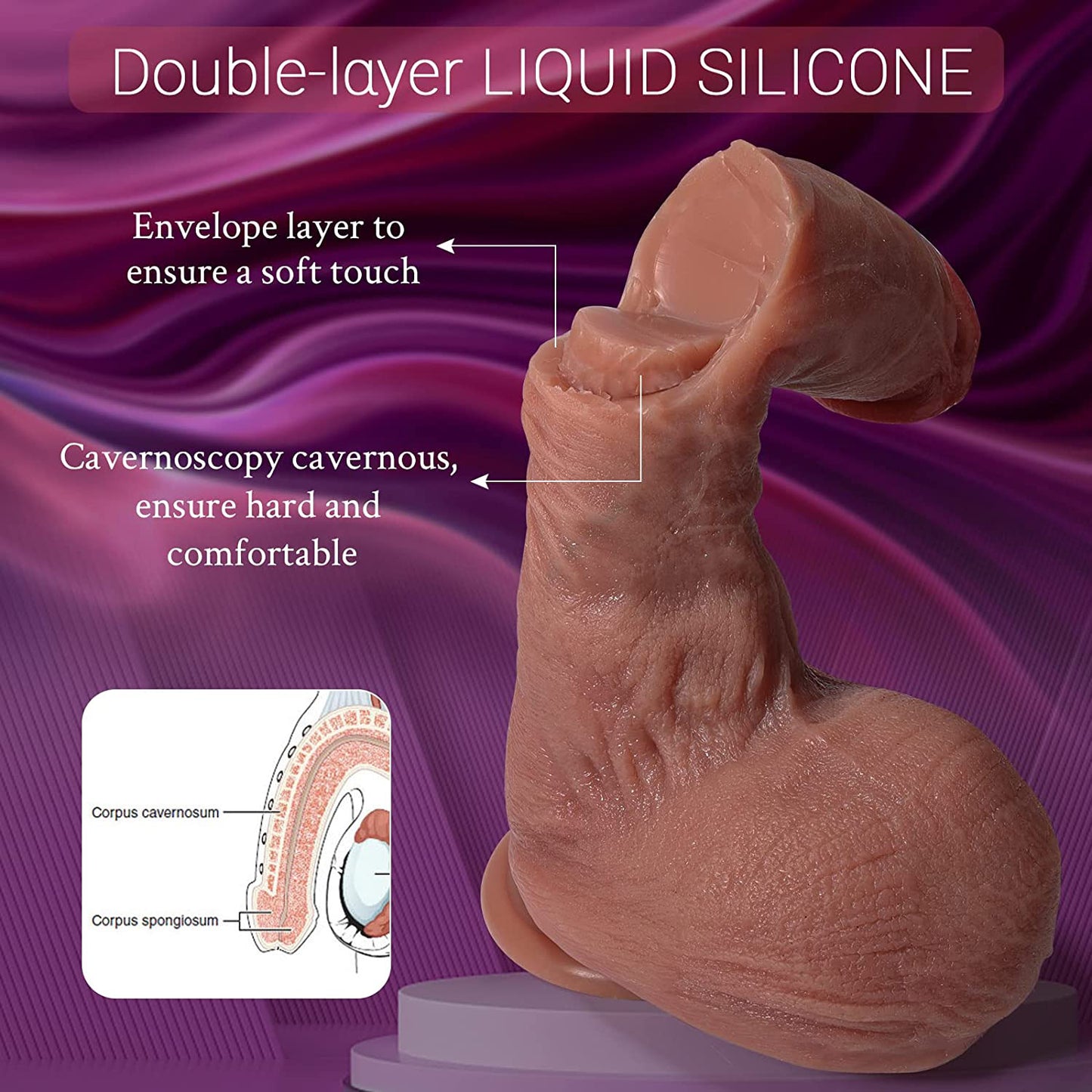 Remote Control Vibrating Dildo Prostate Massager - Realistic Sliding Skin Anal Dildo Butt Plug