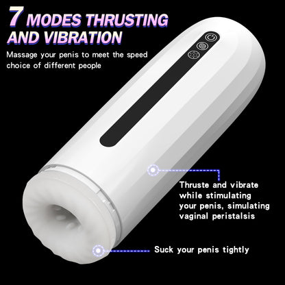 Strap-on Male Masturbator Blowjob Machine - Vacuum Oral Sucking Vibrating Sex Toys for Men