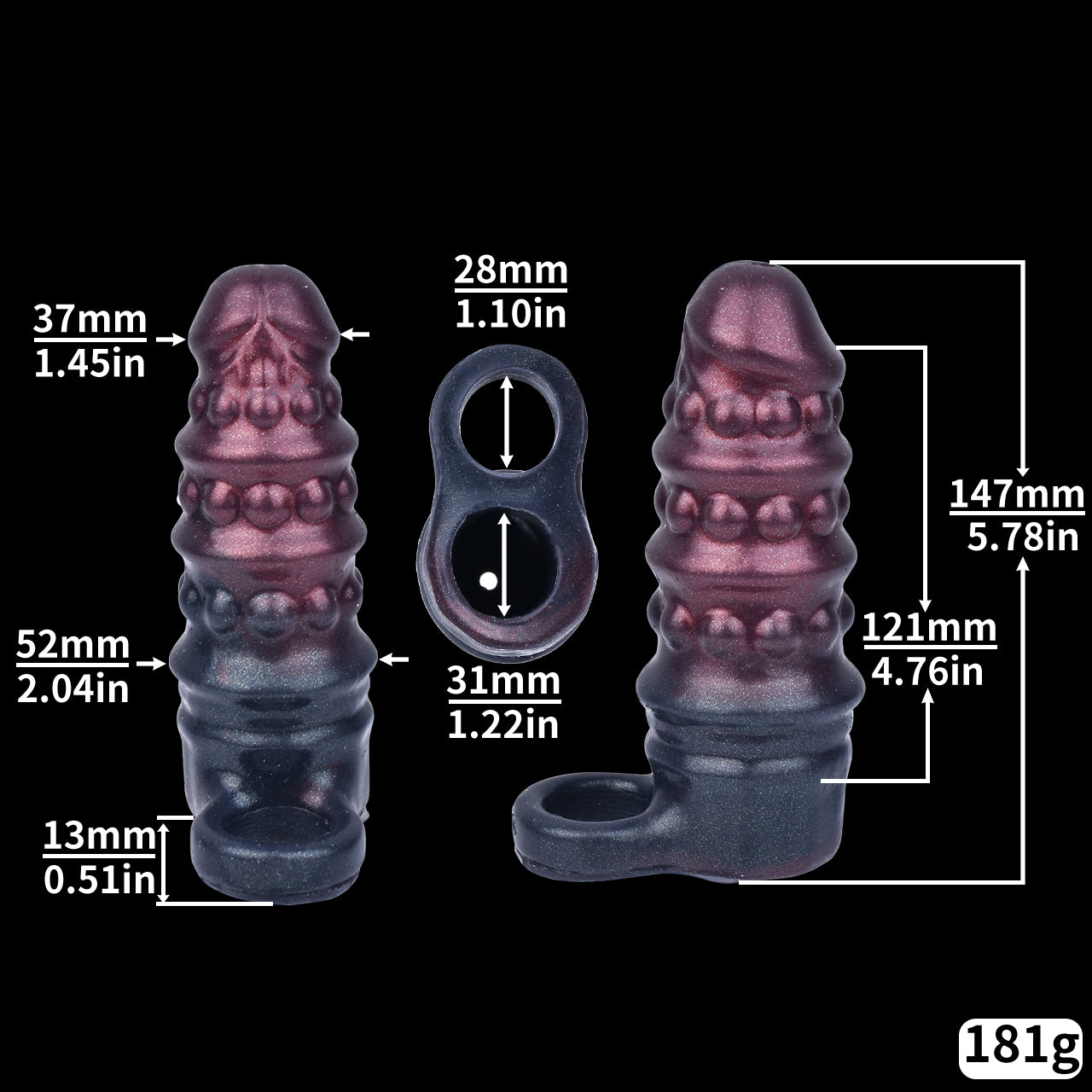 Sprial Fantasy Cock Sleeve Extender – Dehnbarer Cockring Penishülle Sexspielzeug für Männer