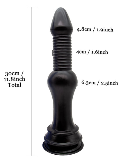 Analdildos mit großen Fäden – 11,8 Zoll große schwarze Dildos, Sexspielzeug für Frauen und Männer