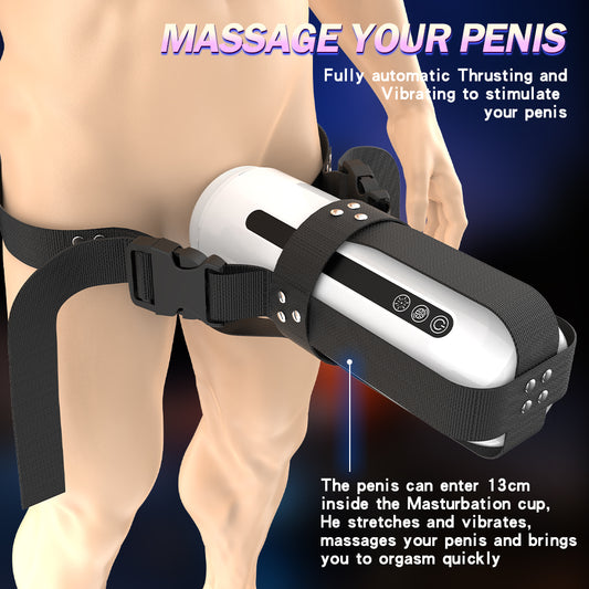 Strap-on Male Masturbator Blowjob Machine - Vacuum Oral Sucking Vibrating Sex Toys for Men