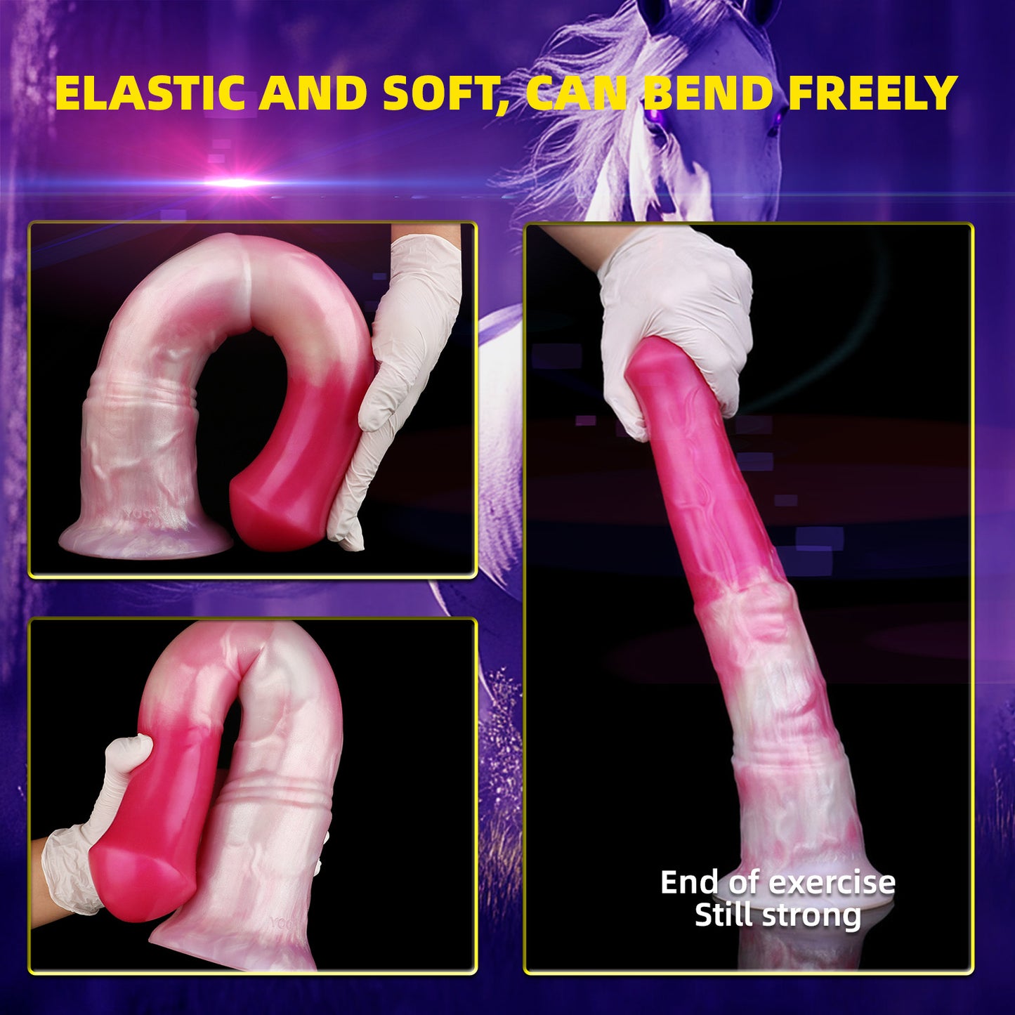 Horse Dildo Anal Butt Plug - Fantasy Squirting Monsterdildo Pink Masturbation Sex Toys for Women