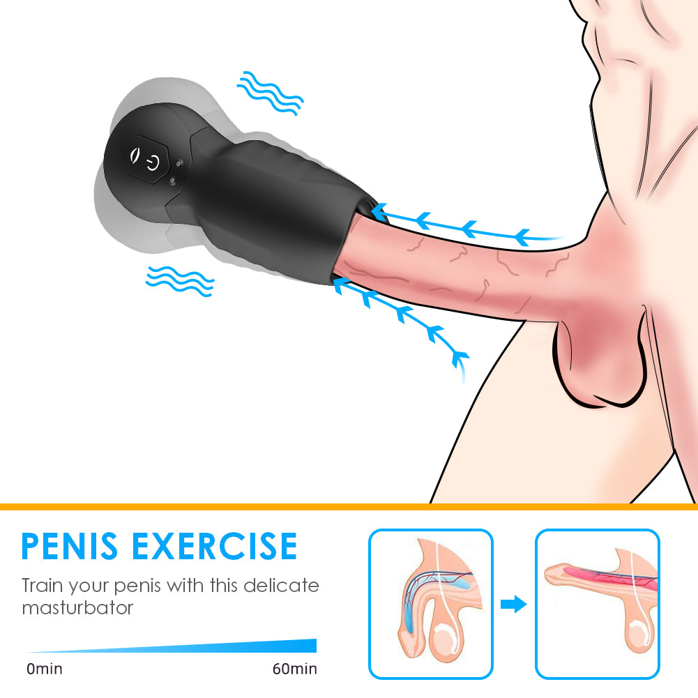 Handheld Male Masturbator Sex Toys for Men - Penis Exerciser Blowjob Sex Machine