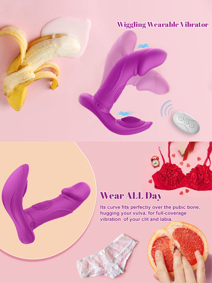 Tragbarer Wackeldildo-Vibrator – ferngesteuertes Klitoris-G-Punkt-Sexspielzeug für Frauen