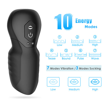 Handheld Male Masturbator Sex Toys for Men - Penis Exerciser Blowjob Sex Machine