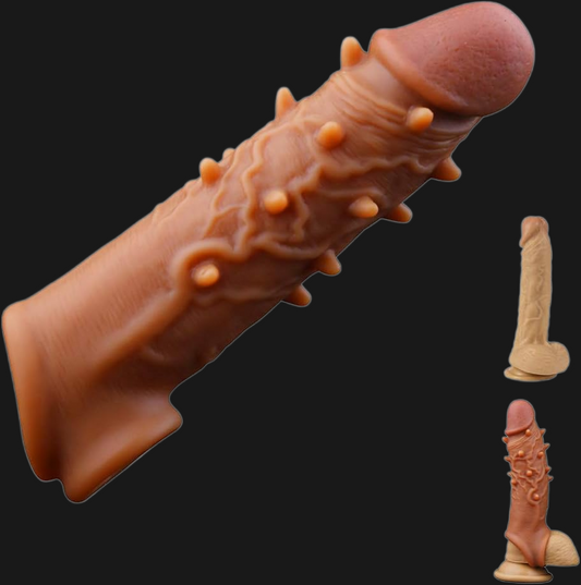 Manchon de pénis fantaisie Sex Toys pour hommes - Extension de gaine de pénis en silicone Knots