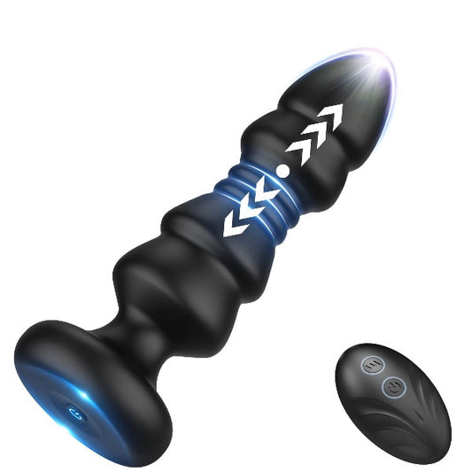 Remote Control Thrusting Anal Vibrator Butt Plug - Vibrating Panties Sex Toy for Men Women
