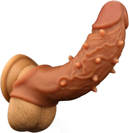 Manchon de pénis fantaisie Sex Toys pour hommes - Extension de gaine de pénis en silicone Knots