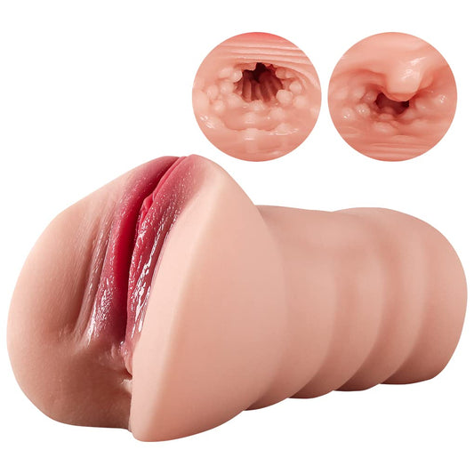 Realistic Labia Pocket Pussy Male Masturbation Cup - Soft Tight Penis Massage Sex Toy for Men