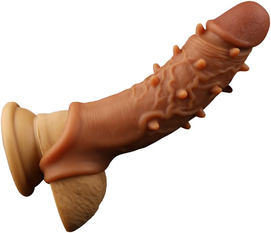 Manchon de pénis fantaisie Sex Toys pour hommes - Extension de gaine de pénis en silicone Knots