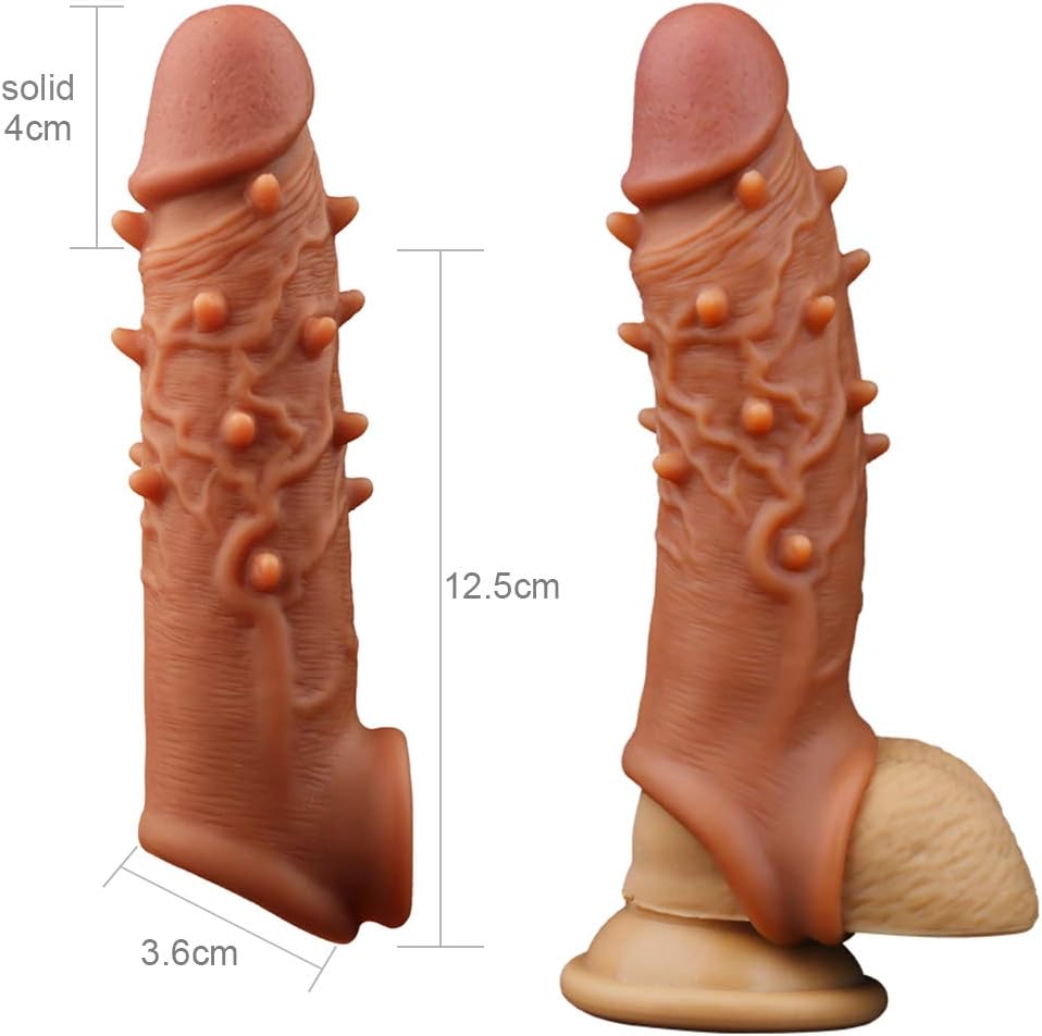 Manchon de pénis fantaisie Sex Toys pour hommes - Extension de gaine de pénis en silicone Knots