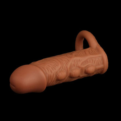 Manchon de pénis réaliste à balles vibrantes - Stimulateur de clitoris Spike Cock Ring Trainer Fantasy Préservatif masculin