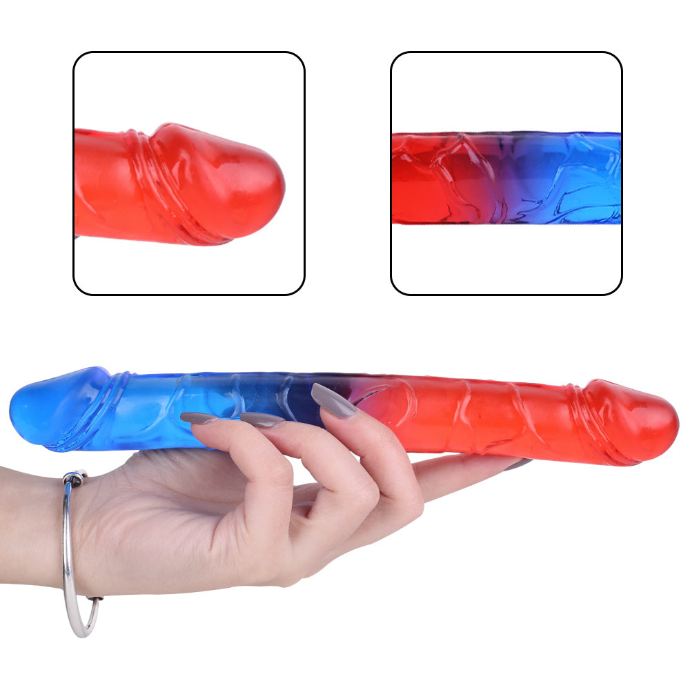 Double Dildo Anal Butt Plug - Colored Realistic Dildos Sex Toys for Women Lesbian