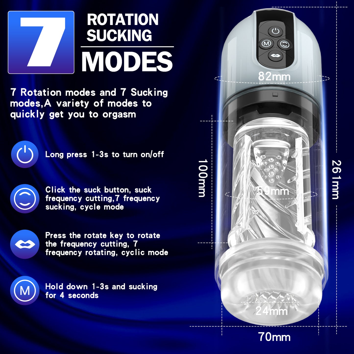 Strapon Adult Stroker Blowjob Machine - Harness Sucking Male Masturbator Penis Massage Vibrator