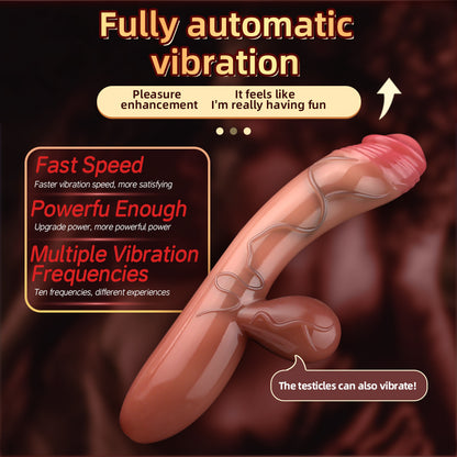 Realistic Dildo Vibrator Anal Butt Plug - Vibrating Double End Dildos Female Masturbation Sex Toys